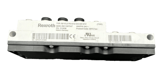REXROTH PB DIO 8/8 RF - FLS PB M12 DIO 8/8 M12 MNR R911307247 LOGIC I/O MODULE - KLR Automation