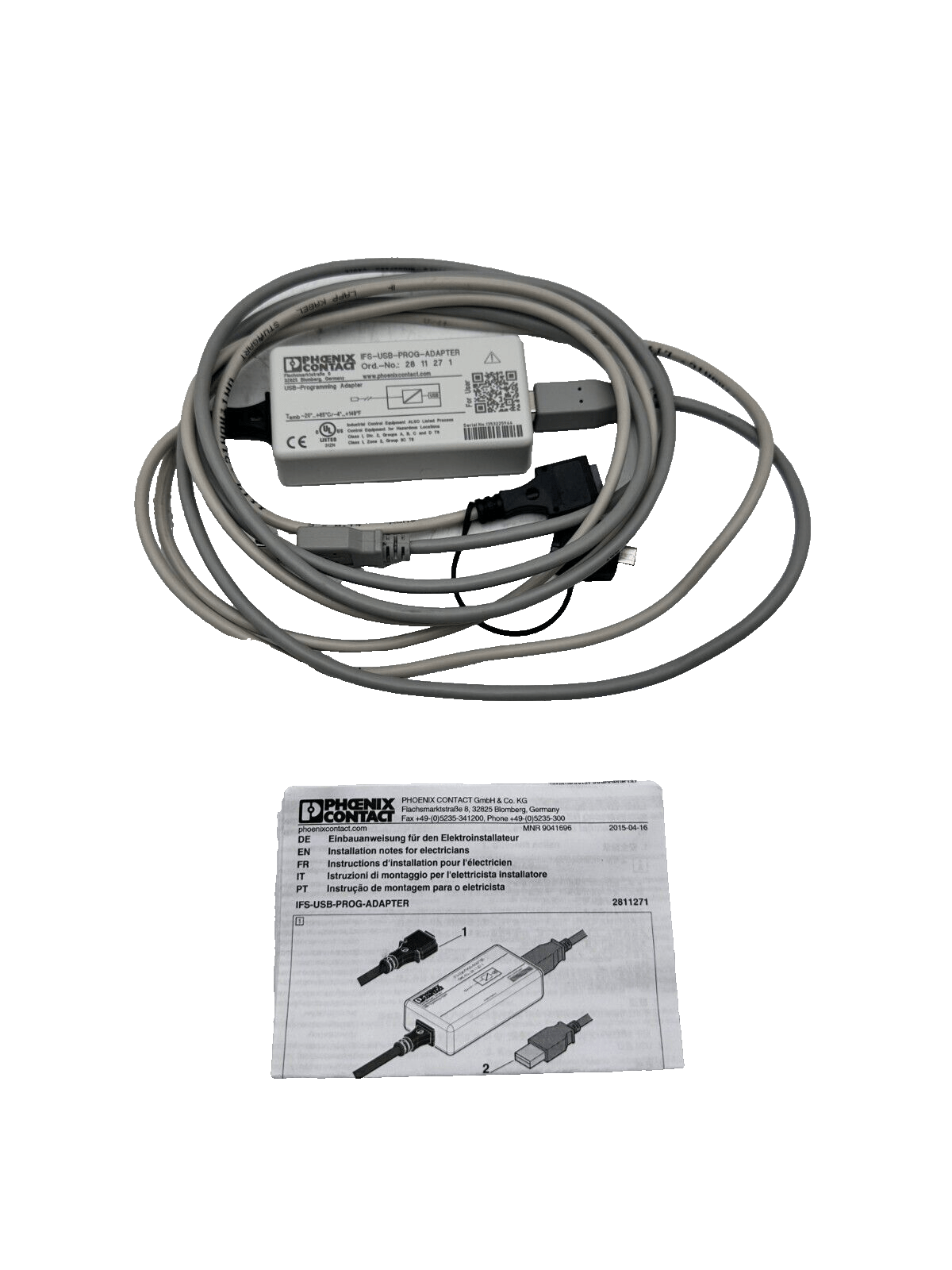 PHOENIX CONTACT 2811271 IFS - USB - PROG - ADAPTER USB PROGRAMMING ADAPTER - KLR Automation
