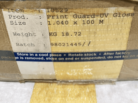 SEAL PRINT GUARD - UV GLOSS 98021445 10529 1040mm x 100M x1pc - KLR Automation