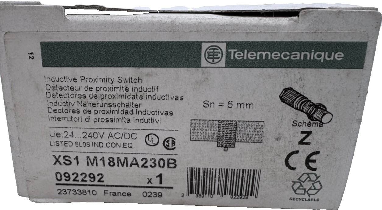 TELEMECANIQUE DETECTEUR DE PROXIMITE XS1 M18MA230B x1 - KLR Automation