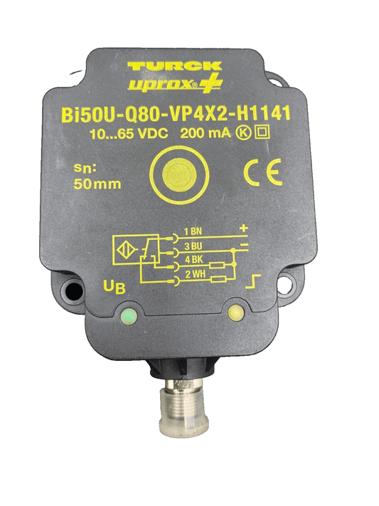 TURCK BI50U - Q80 - VP4X2 - H1141 200mA INDUCTIVE PROXIMITY SENSOR x1pc - KLR Automation