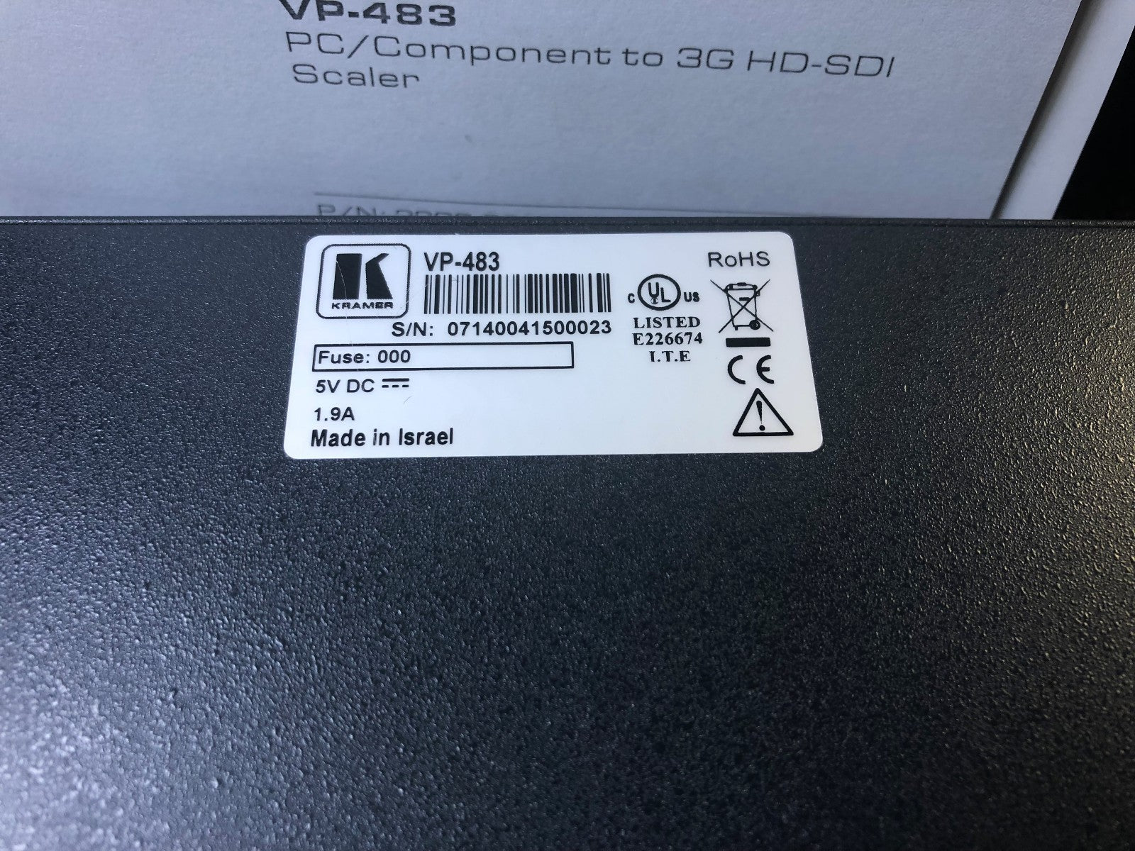 Kramer VP - 483 Computer Graphics Video Stereo Audio to 3G HD - SDI Digital Scaler - KLR Automation