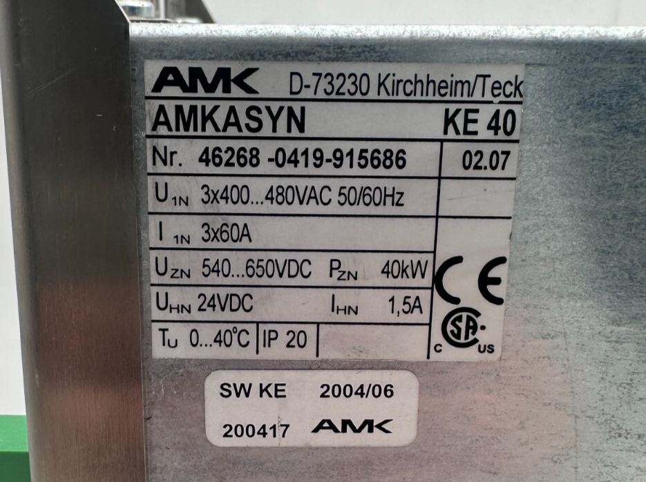 AMK AMKASYN KE 40 40kW VERSION 02.07 VARIATEUR DE FREQUENCE