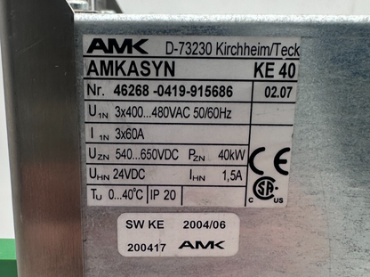 AMK AMKASYN KE 40 40kW VERSION 02.07 VARIATEUR DE FREQUENCE