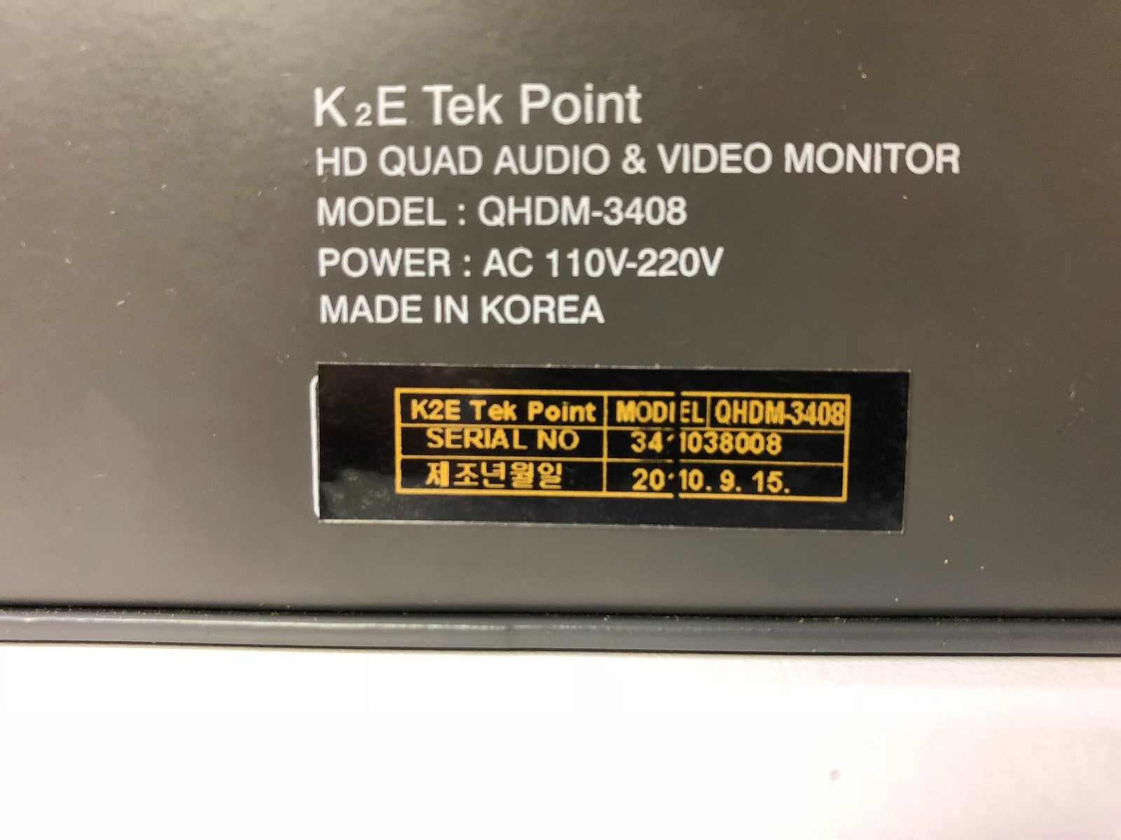  K2E Tek Point HD QUAD AUDIO VIDEO MONITOR QHDM-3408 BroadCast