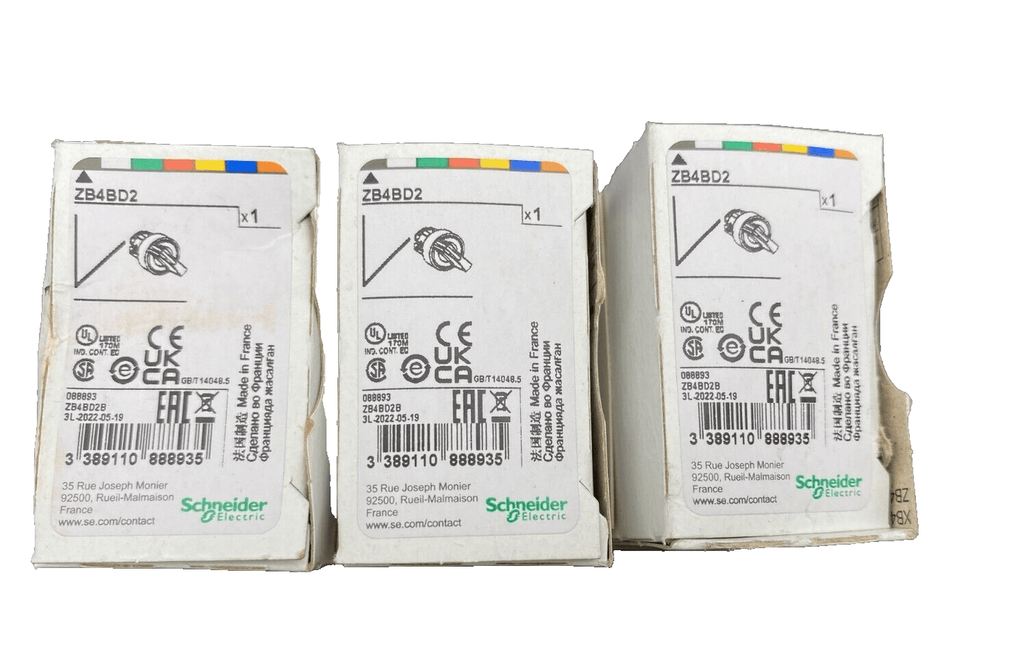 SCHNEIDER ELECTRIC ZB4BD2 TETE DE COMMANDE x3pc - KLR Automation