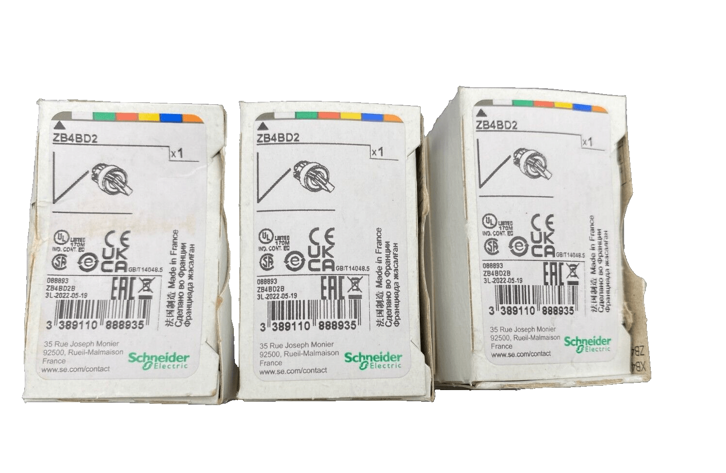SCHNEIDER ELECTRIC ZB4BD2 TETE DE COMMANDE x3pc - KLR Automation