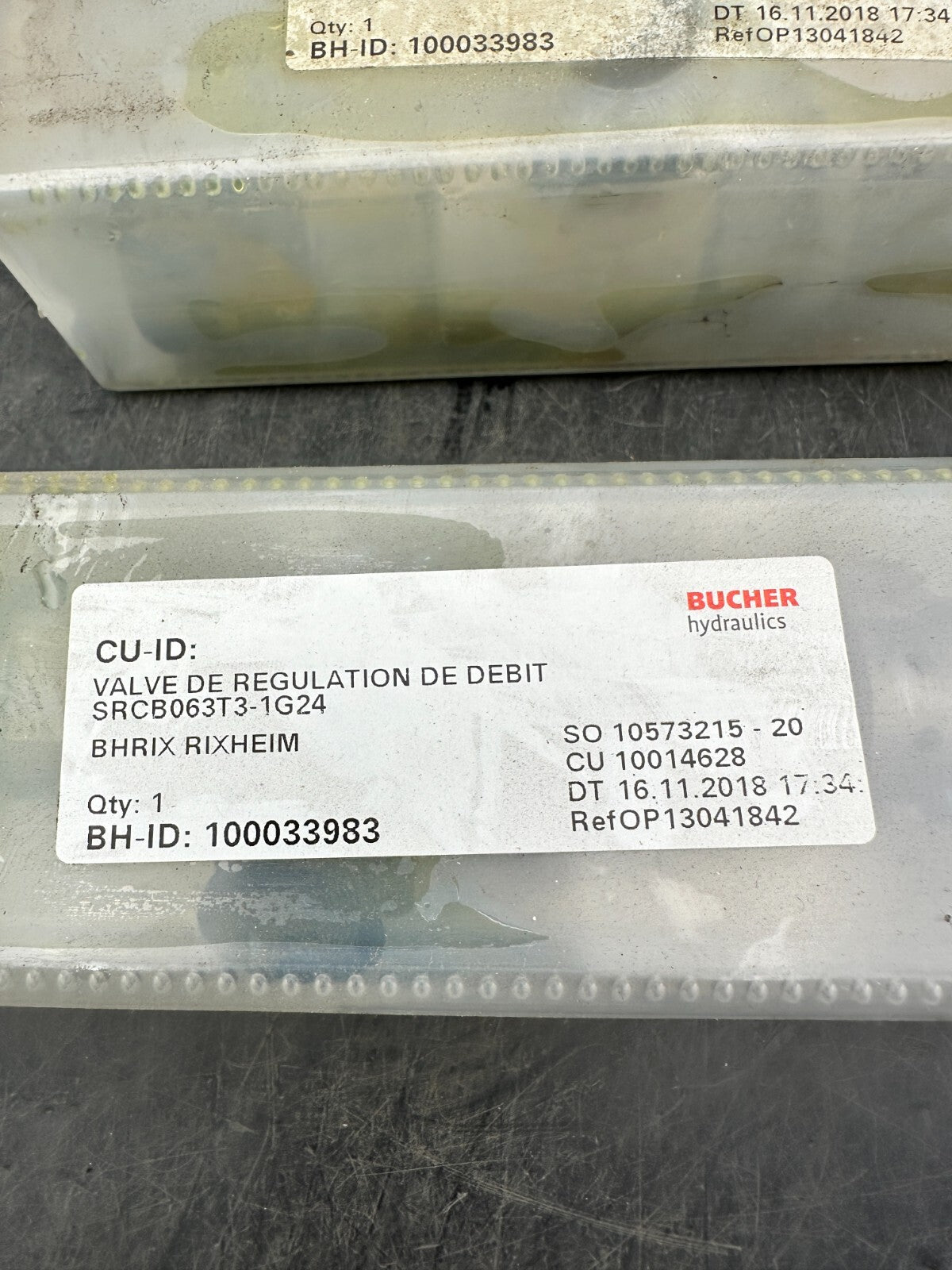1pc x BUCHER Hydraulics valve regulation de debit srcb0563t3 - 1g24/02 100033983 - KLR Automation