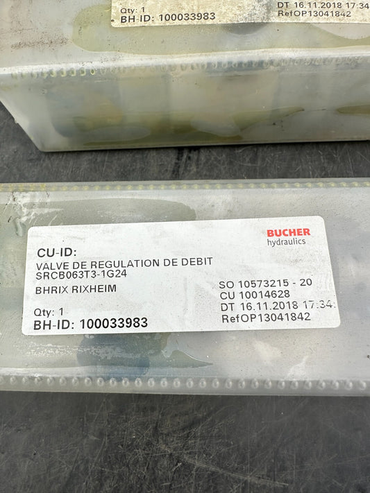 1pc x BUCHER Hydraulics valve regulation de debit srcb0563t3 - 1g24/02 100033983 - KLR Automation