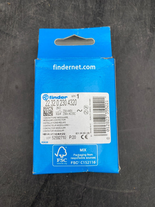 FINDER 22.32.0.230.4320 25A-440V 230V AC/DC CONTACTEUR MODULAIRE