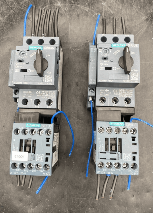 SIEMENS 3RV2011 - 1HA10 + 3RT2015 - 1BB41 CIRCUIT BREAKER x2pc - KLR Automation