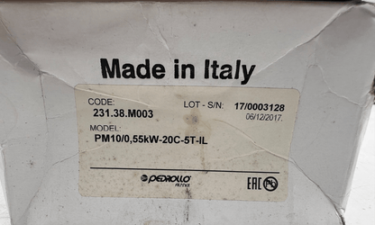 PEDROLLO 231.38.M003 PM10/0,55kW - 20C - 5T - IL CONTROL BOX - KLR Automation