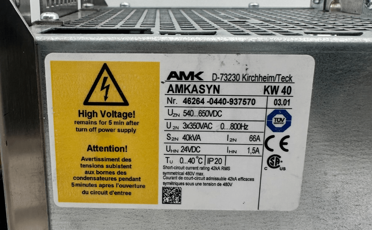 AMK AMKASYN KW 40 AVEC KW - R03 40kVA VERSION 03.01 SERVOMOTEUR - KLR Automation