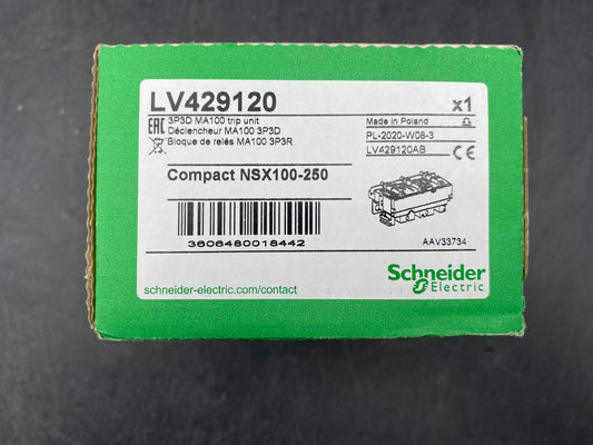 SCHNEIDER ELECTRIC LV429120 COMPACT NSX100-250 3P3DMA100 TRIP UNIT