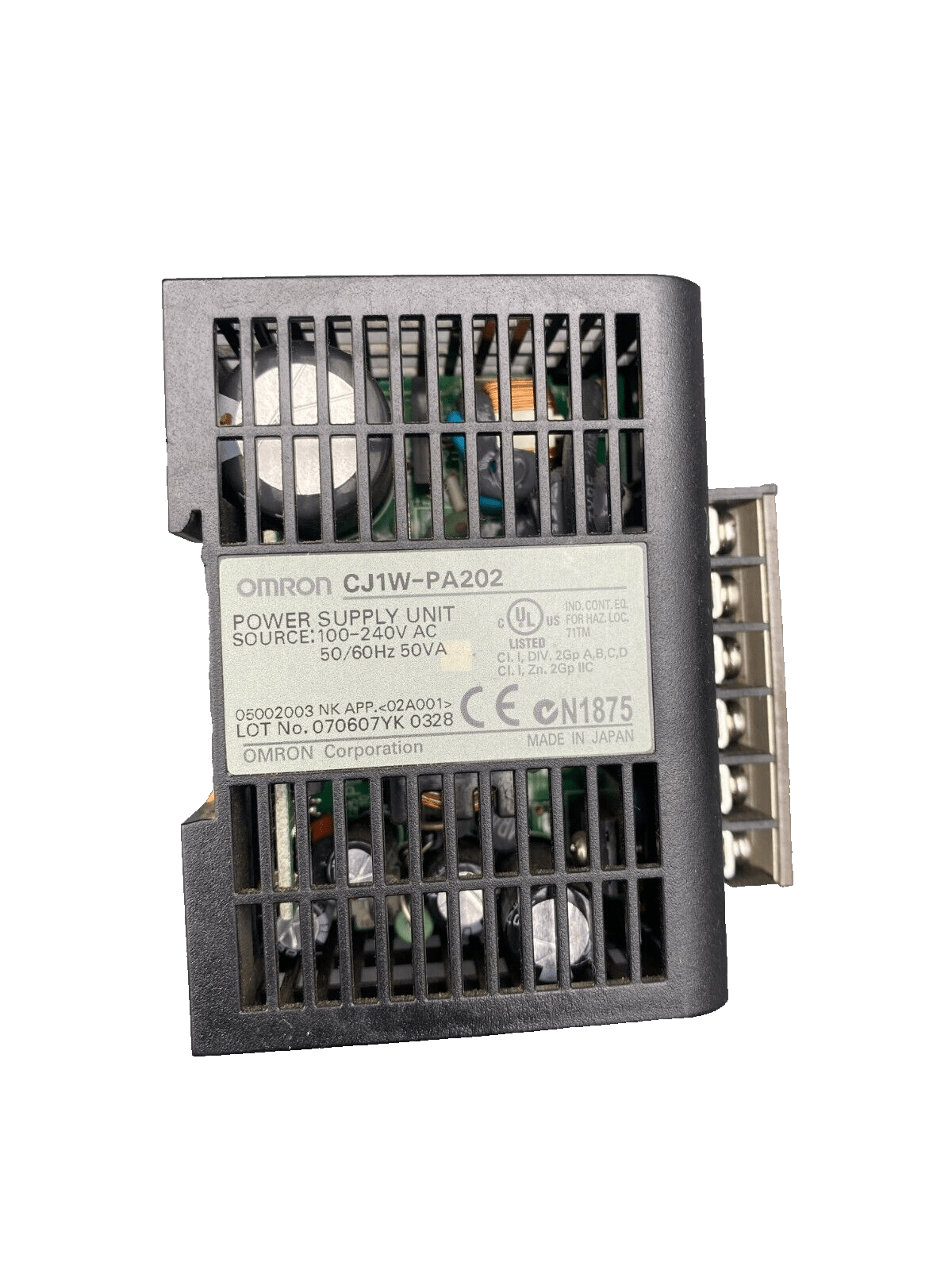 OMRON CJ1W - PA202 POWER SUPPLY x5pc - KLR Automation