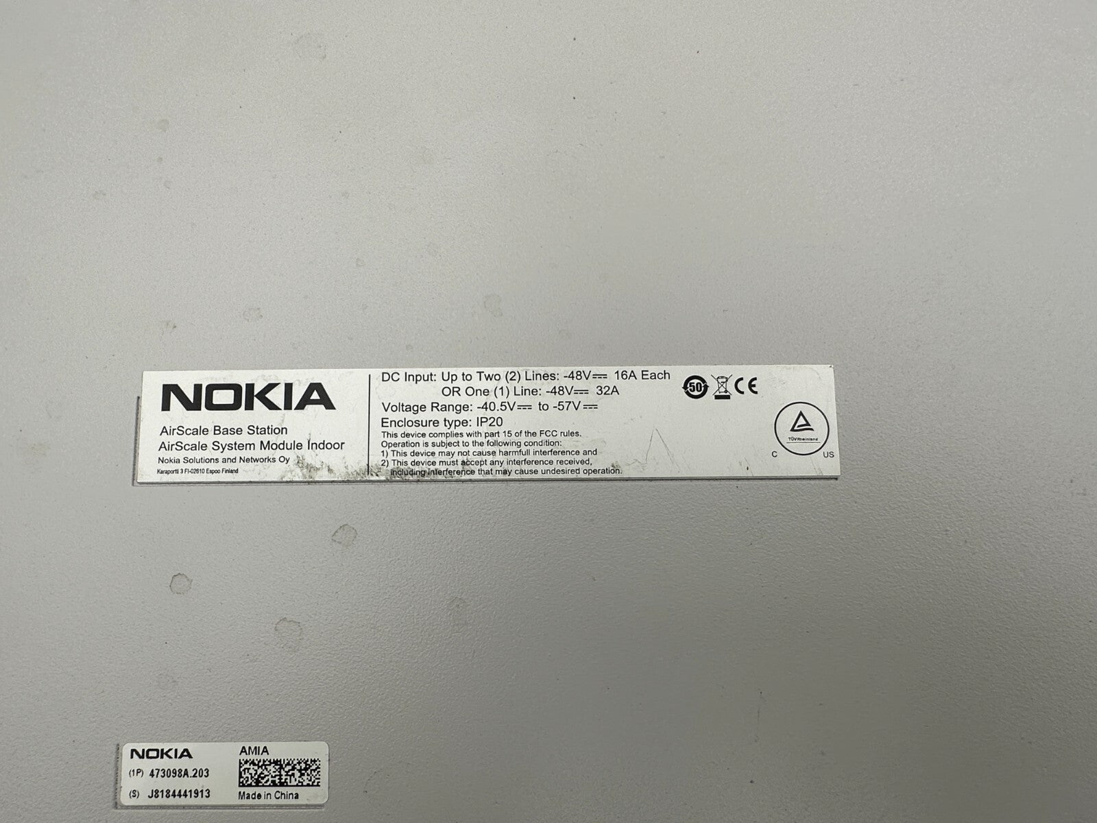 Nokia AMIA AirScale Base Station System Indoor 473098A.204 5G Ready - KLR Automation