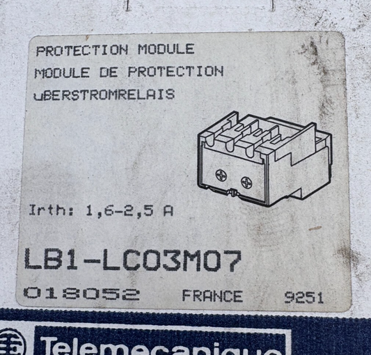 TELEMECANIQUE LB1-LC03M07 018052 MODULE DE PROTECTION x1