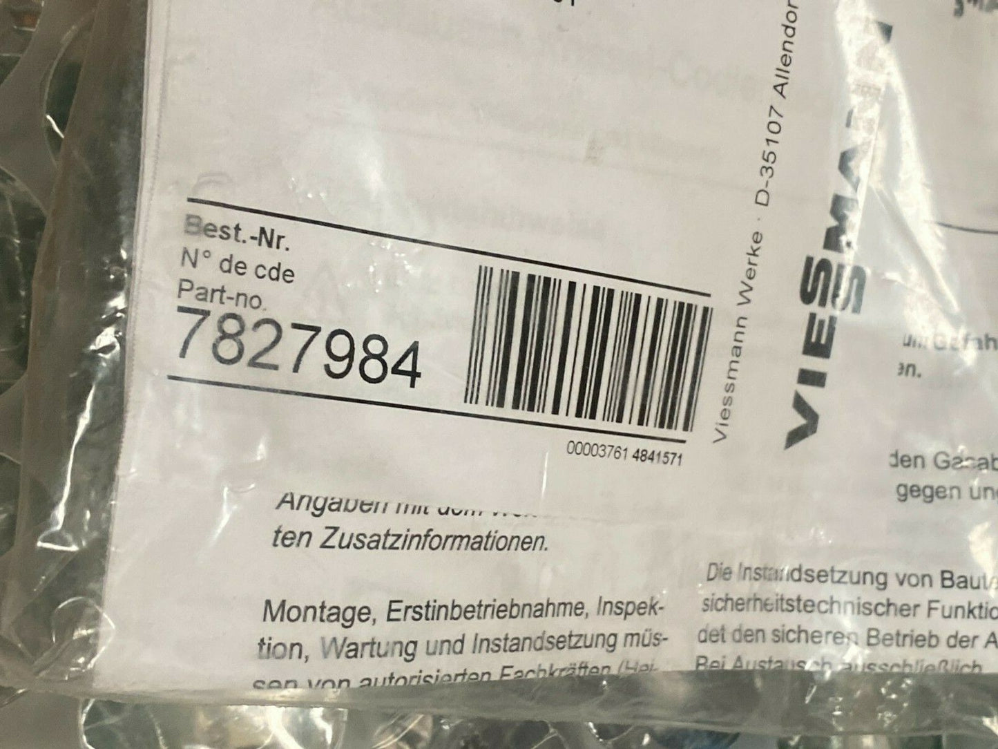ViessmannFiche de codage 20F4:0101 7827984