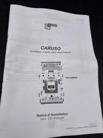 DMG CARUSO VOICE SYNTHESIZER ESY2000FR ELEVATOR PARTS LIFT - KLR Automation