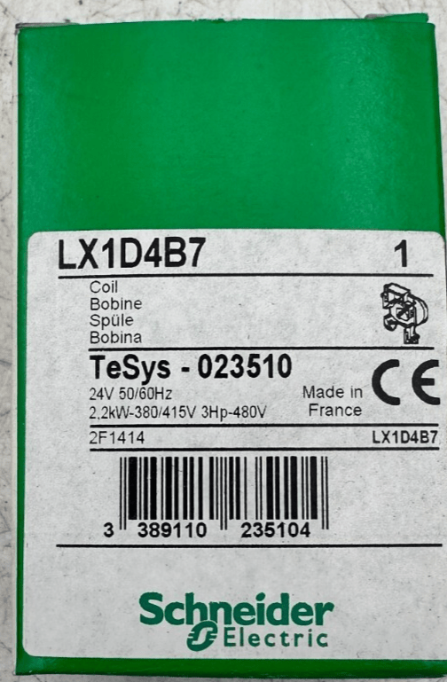 SCHNEIDER ELECTRIC LX1D4B7 BOBINE TESYS 023510 x2pc - KLR Automation