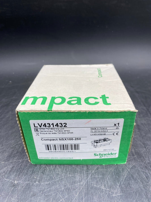 NEW SCHNEIDER ELECTRIC LV431432 COMPACT NSX100 - 250 3P3D TM160D TRIP UNIT - KLR Automation