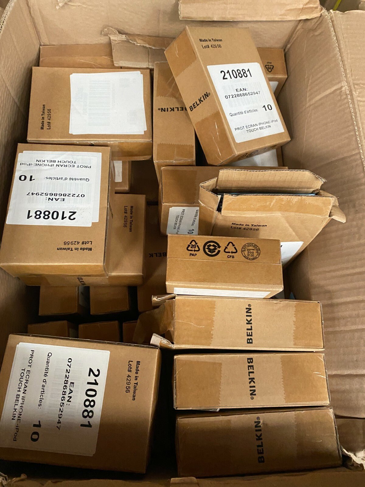 Lot de 100pc x Belkin Protect Mobile Phone Protection ecran Iphone 4/5.. ipod - KLR Automation