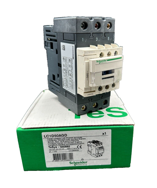 SCHNEIDER ELECTRIC LC1D50AGD CONTACTEUR TRIPOLAIRE AVEC BORNIER EVERLINK