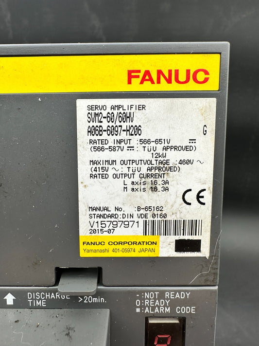 FANUC SERVO AMPLIFIER SVM2-60/60HV A06B-6097-H206 Tested Warranty