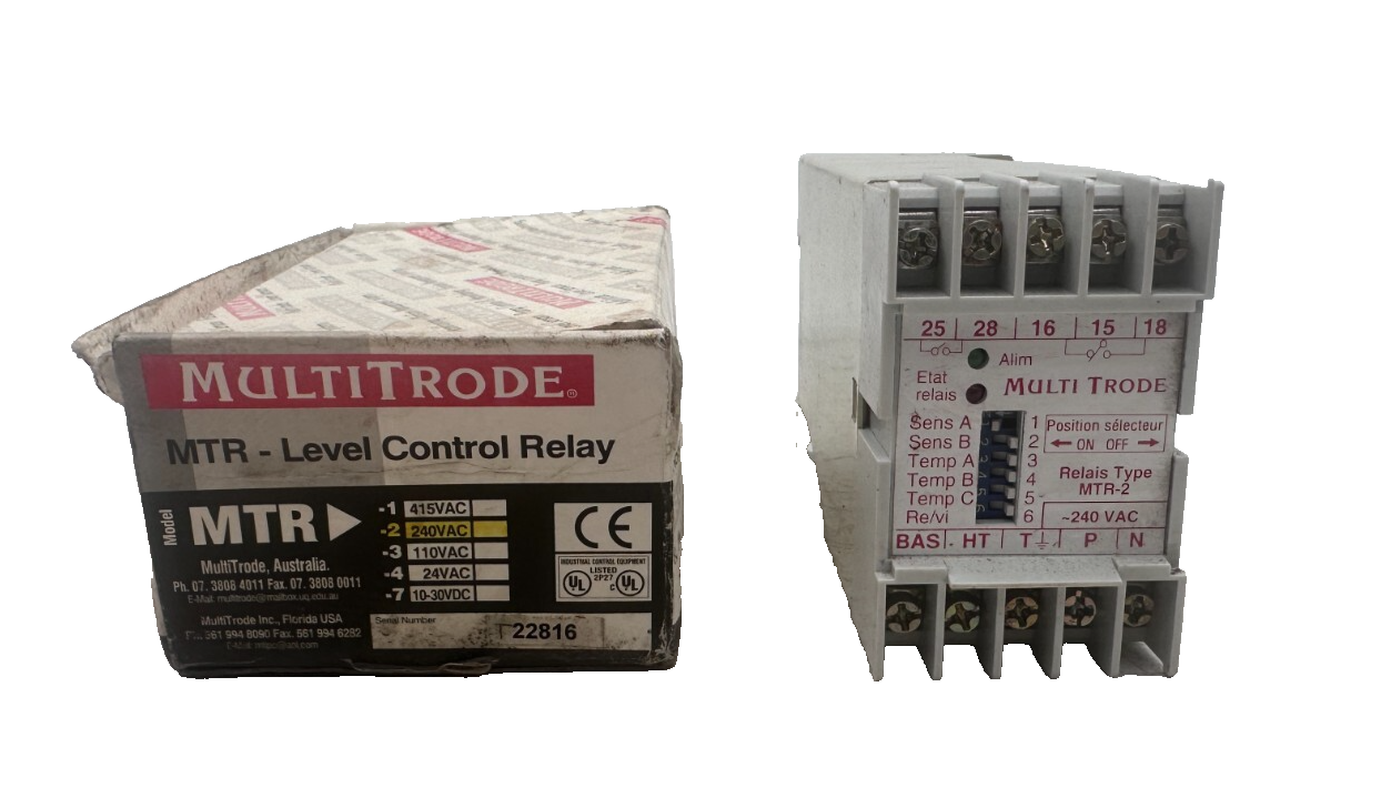 MULTITRODE MTR-2 240VAC LEVEL CONTROL RELAY
