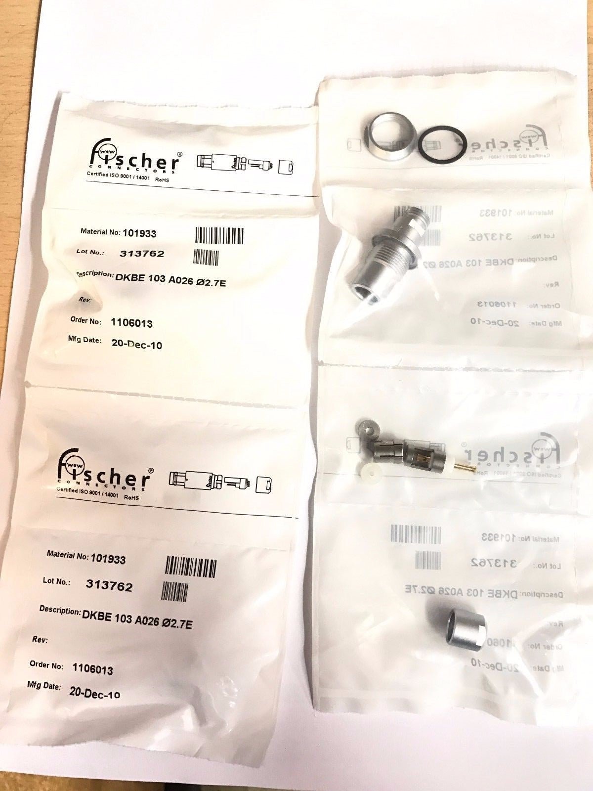 lot de 2 x FISCHER CONNECTORS DBKE 103 A026 diam 2.7E - KLR Automation