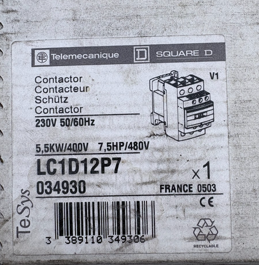 TELEMECANIQUE CONTACTEUR LC1 D12P7 x1