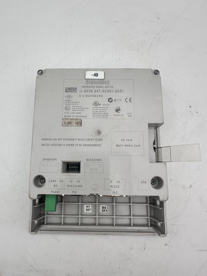 SIEMENS 6AV6641 - 0CA01 - 0AX1 SIMATIC OPERATOR PANEL OP77B - KLR Automation