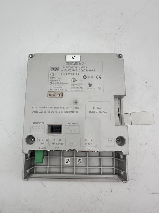 SIEMENS 6AV6641 - 0CA01 - 0AX1 SIMATIC OPERATOR PANEL OP77B - KLR Automation