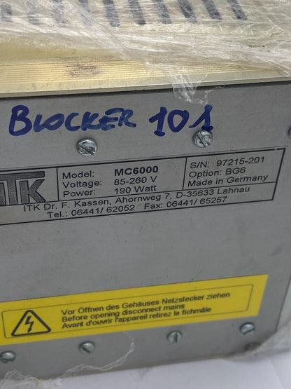 ITK MC6000 CPU ASSEMBLY Opt BG6
