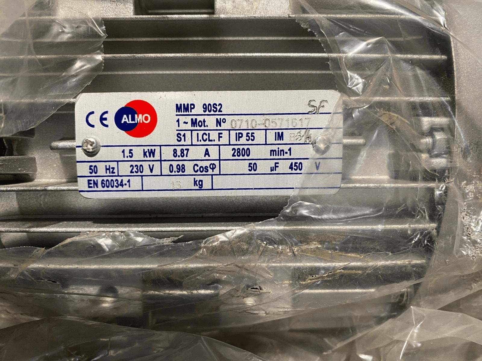 ALMO MMP 90S2 1.5kW 8.87A 2800 min - 1 230V MOTEUR MONOPHASE x1pc - KLR Automation