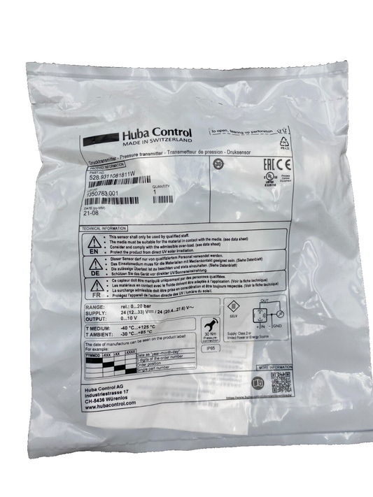 1pc x HUBA CONTROL 528.9311081811W TRANSMETTEUR DE PRESSION