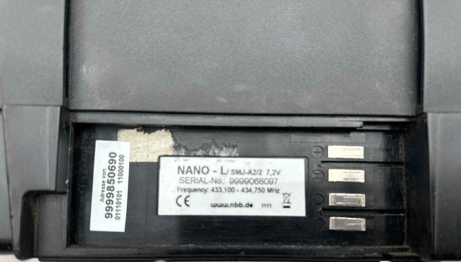 NBB NANO L SMJ - A2/2 7.2V 433.100 - 434.750 MHz CONTROL REMOTE JOYSTICK - KLR Automation