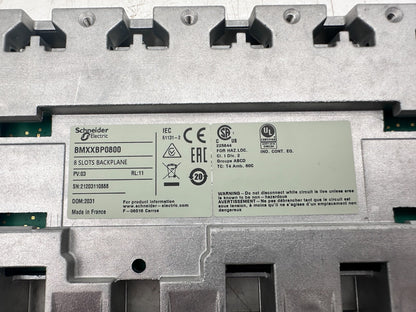 SCHNEIDER ELECTRIC BMXXBP0800 8 SLOTS BACKPLANE PV 03 RL 11 - KLR Automation
