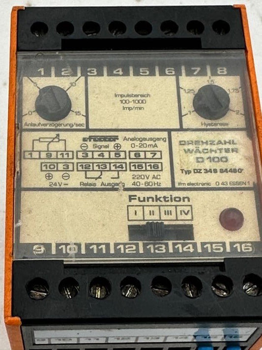1pc x DREHZAHL WÄCHTER D100 SPEED MONITOR - KLR Automation