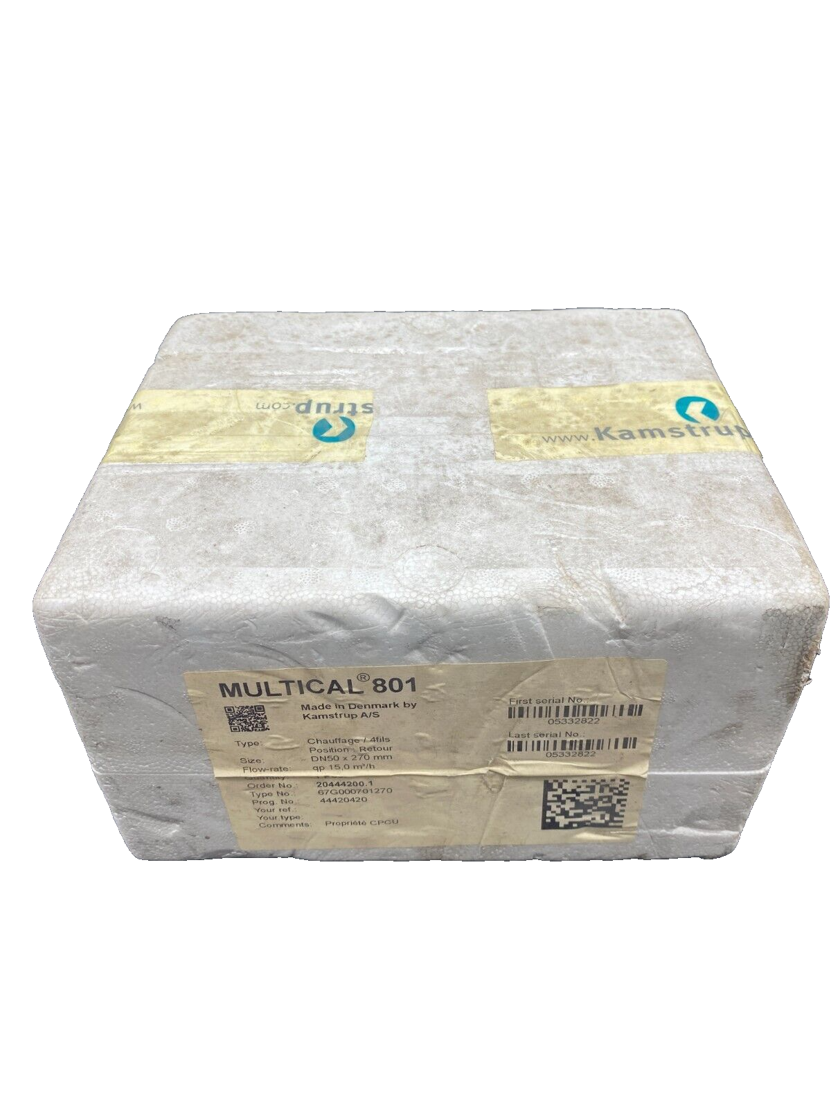 KAMSTRUP MULTICAL 801 67G000701270 DN50 x 270mm CHAUFFAGE 4 FILS