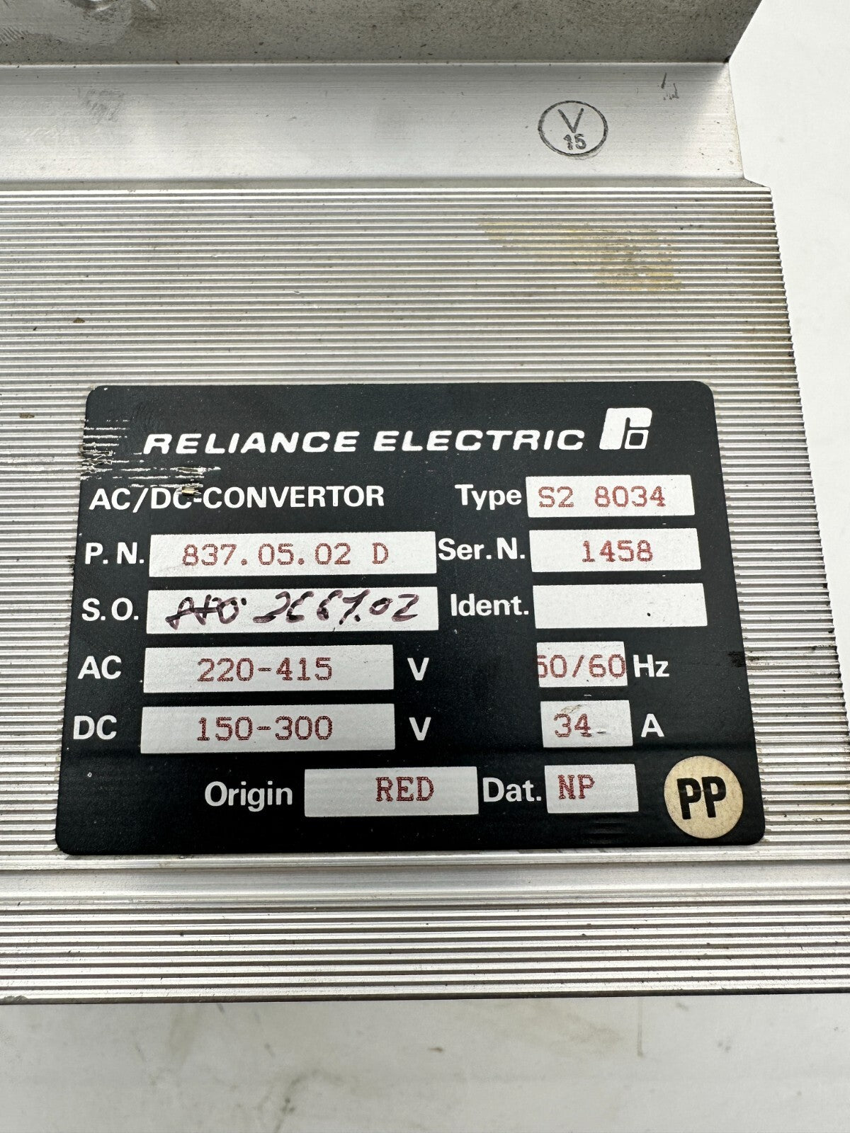 RELIANCE ELECTRIC EQUIPMENT 837.05.02 D S2 8034 - KLR Automation