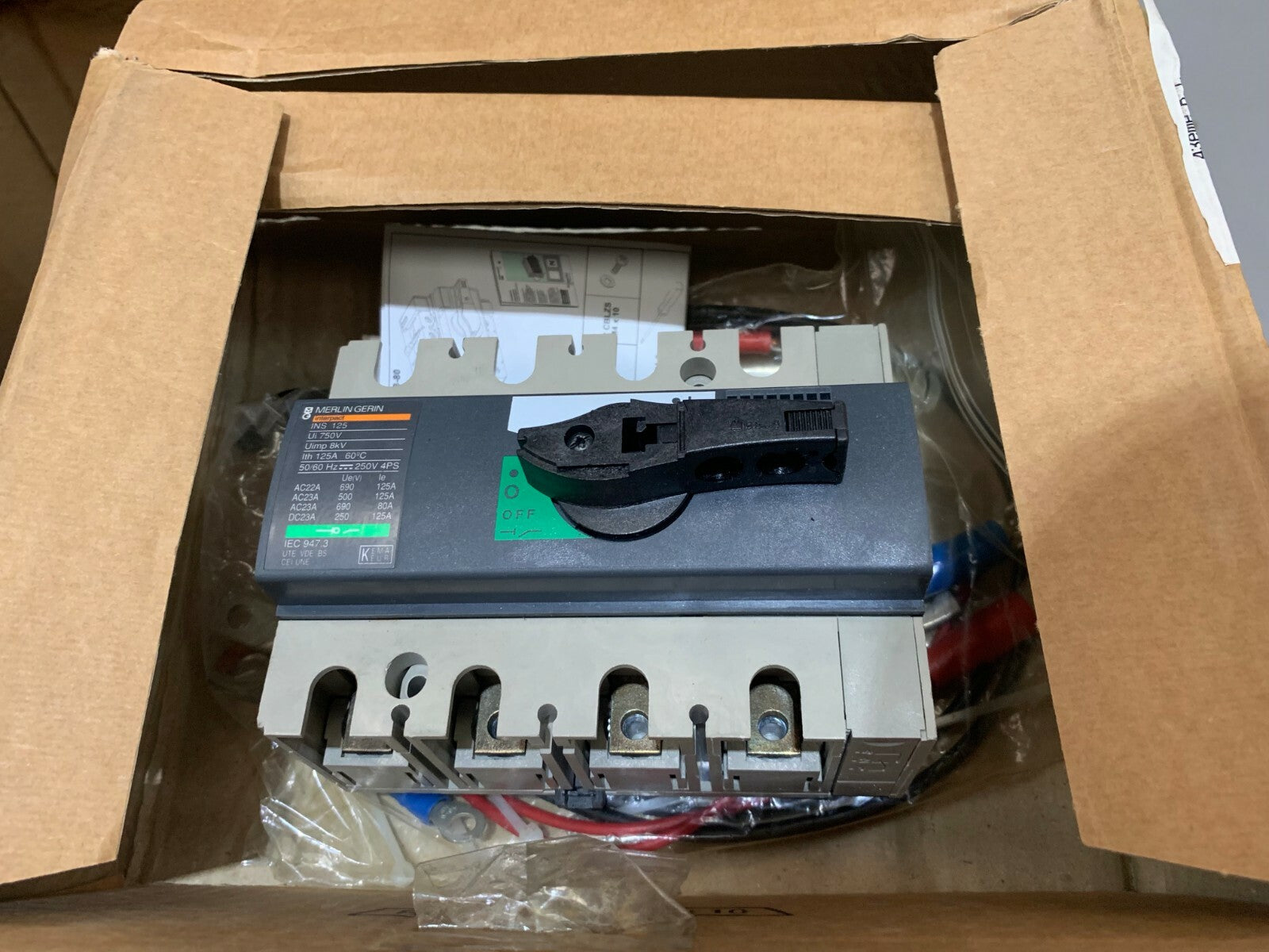 Merlin Gerin INS125 Interpact compact 125A 4 Pole Isolator Switch Disconnector