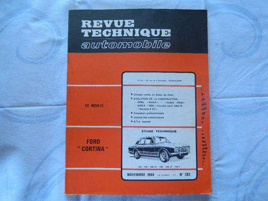 RTA revue technique automobile etat comme neuf FORD CORTINA n 283 - KLR Automation