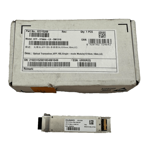 HUAWEI 02315208 XFP - STM64 - LX - SM1310 10G - 1310nm - 10km - SM - XFP OPTICAL TRANSCEIVER - KLR Automation