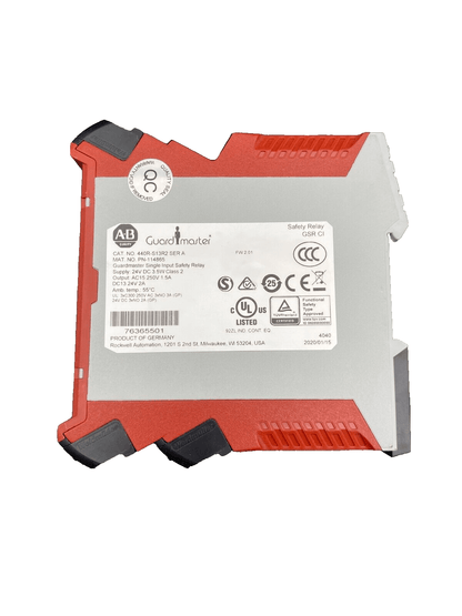 ALLEN - BRADLEY 440R - S13R2 A PN - 114865 GUARDMASTER SINGLE INPUT SAFETY RELAY - KLR Automation