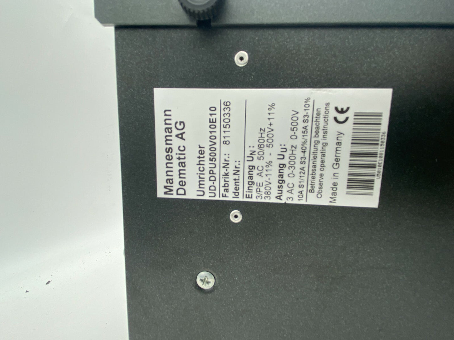 MANNESMANN DEMAG Dematic UD-DPU500V010E10 / UDDPU500V010E1