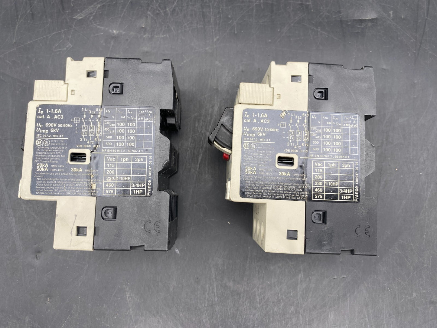 LOT DE 2 TELEMECANIQUE GV2 - M06 DISJONCTEUR MOTEUR - KLR Automation
