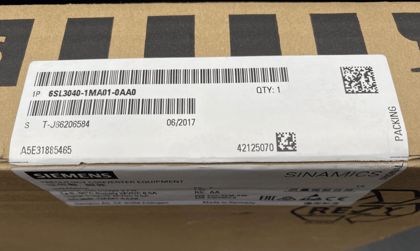 SIEMENS 6SL3040 - 1MA01 - 0AA0 SINAMICS CONTROL UNIT CU320 - 2 PN - KLR Automation