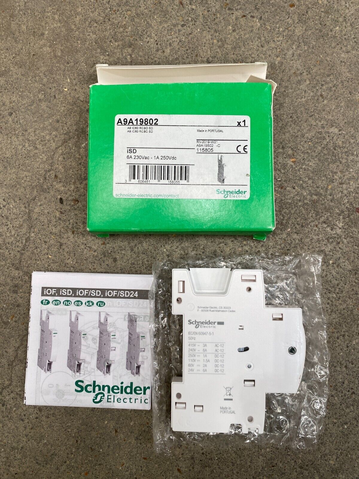 LOT OF 9 NEW SCHNEIDER ELECTRIC A9A19802 A9 IC60 RCBO SD ISD AUXILIARY CONTACT - KLR Automation