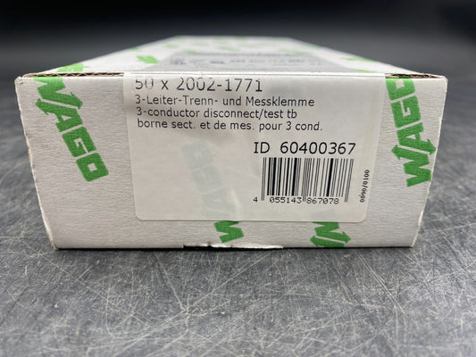 LOT DE 50 WAGO 2002 - 1771 BORNE SECTIONNABLE ET DE MESURE - KLR Automation